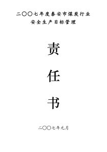 2007年实安全生产管理责任书