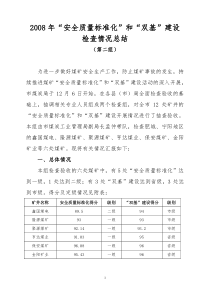 2008年安全质量标准化和双基建设检查情况总结