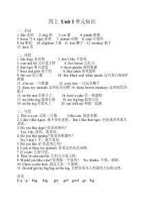 苏教版小学英语四年级上册----期中期末复习第1-8单元知识点2017汇----总