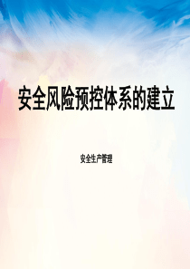 安全风险预控体系的建立