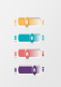 8页简约清新微立体PPT图表