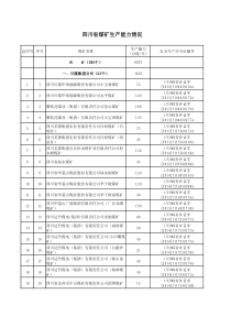 四川省煤矿生产能力情况