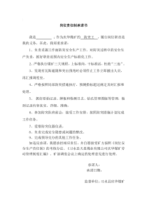 岗位责任制承诺书防突工