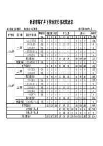 王家寨煤矿井下劳动定员情况统计表