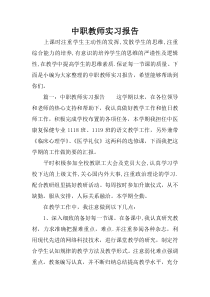 中职教师实习报告