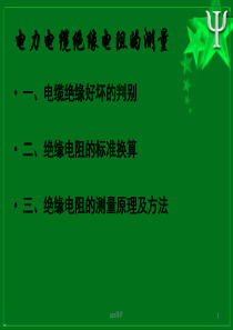 电力电缆绝缘电阻的测量--ppt课件