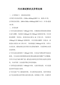 污水调试要求及异常处理