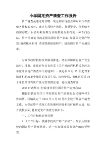 小学固定资产清查工作报告