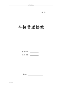 车辆档案(公务用车一车一档)