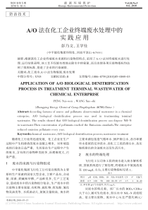 AO法在化工企业终端废水处理中的实践应用彭乃文