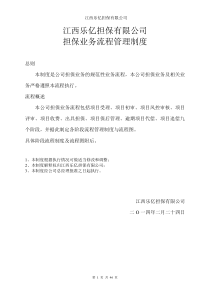 江西乐亿担保有限公司流程制度