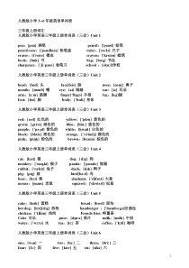 人教版小学3--6年级英语单词表带音标
