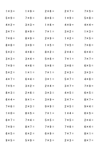 二年级上册表内乘法练习题35套