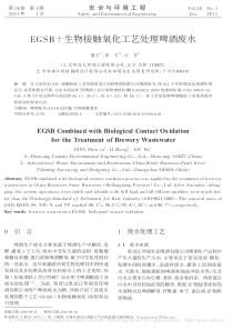EGSB生物接触氧化工艺处理啤酒废水丁振宇