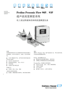 EHProlineProsonicFlow90P93P超声波流量计说明书