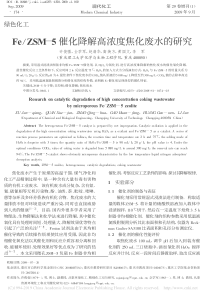 FeZSM5催化降解高浓度焦化废水的研究许俊强