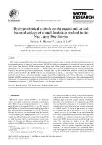 Hydrogeochemicalcontrolsontheorganicmatterandbacte