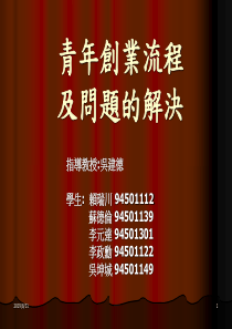 流程管理--青年创业流程及问题的解决