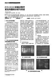 PCRDGGE实验过程中常见问题的分析与改进