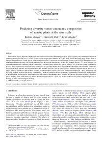 Predictingdiversityversuscommunitycompositionofaqu