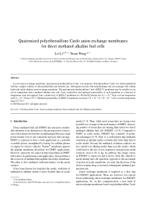 QuaternizedpolyethersulfoneCardoanionexcha