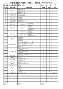 RAG格栅电控元件清单
