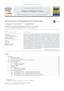 Recentprogressinfluoropolymersformembranes