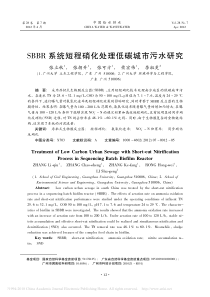 SBBR系统短程硝化处理低碳城市污水研究张立秋