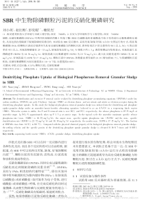 SBR中生物除磷颗粒污泥的反硝化聚磷研究刘小英