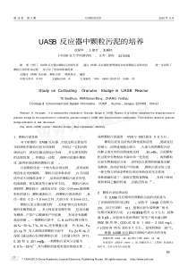 UASB反应器中颗粒污泥的培养