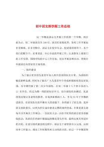 2019年整理--初中团支部学期工作总结