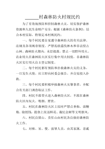 XX村森林防火村规民约
