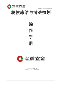 轮候冻结与司法扣划操作手册3.0.