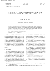 北方潜流人工湿地水质梯级净化能力分析赵振国