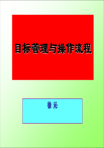 目标管理与操作流程胶片2-徐沁