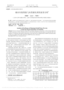 城市垃圾焚烧飞灰资源化利用前景分析李建新