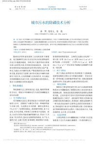 城市污水的除磷技术分析孙梦