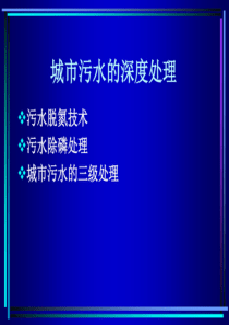 城市污水的深度处理