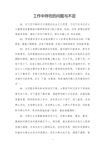 工作中存在的问题与不足