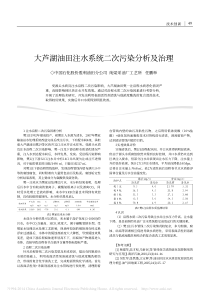 大芦湖油田注水系统二次污染分析及治理