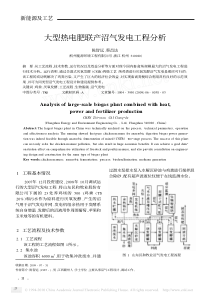 大型热电肥联产沼气发电工程分析