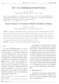 地下水污染修复技术的研究综述杨梅