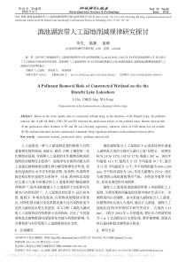 滇池湖滨带人工湿地削减规律研究探讨