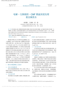 电解交换吸附CMF微滤深度处理重金属废水杨世鹏