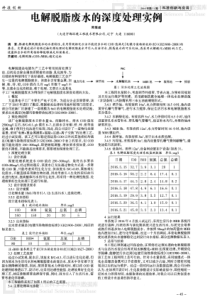 电解脱脂废水的深度处理实例