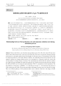 短程硝化过程中硝化速率与N2O产生速率的关系刘越