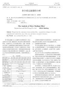 多介质过滤器的分析赵瑞峰