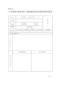 江苏省机关事业单位工勤技能岗位技术等级考核审批表2011429101755640