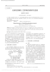 反硝化除磷工艺影响因素研究进展温成林