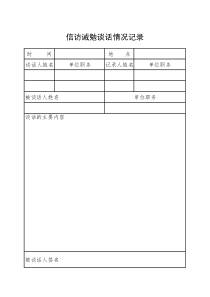 信访诫勉谈话情况记录表